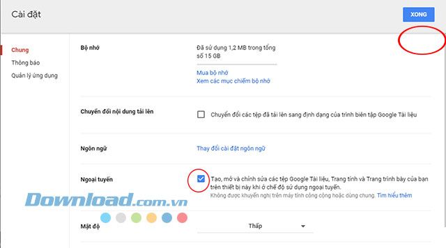 Cho phép hoạt động khi không có kết nối Internet