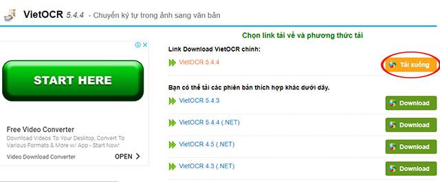 Chọn phiên bản mới nhất của VietOCR