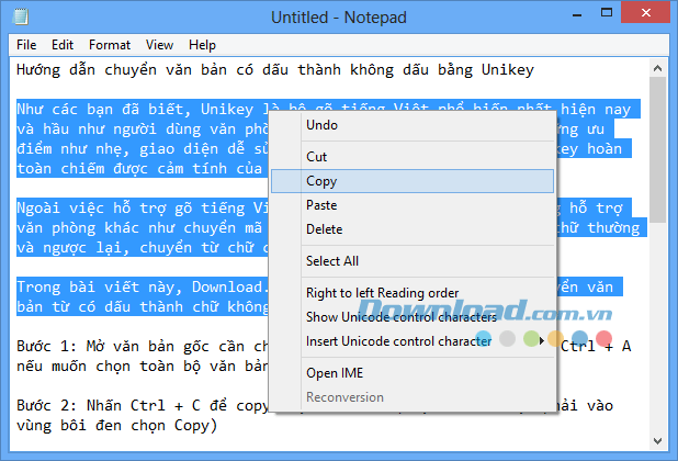 Hướng dẫn loại bỏ dấu tiếng Việt từ văn bản sử dụng Unikey