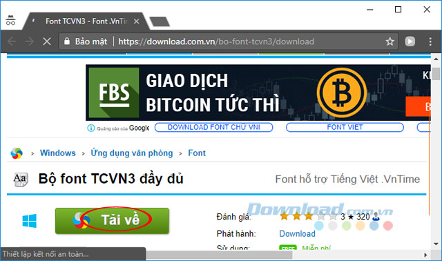 Tải xuống Bộ font TCVN3 đầy đủ 