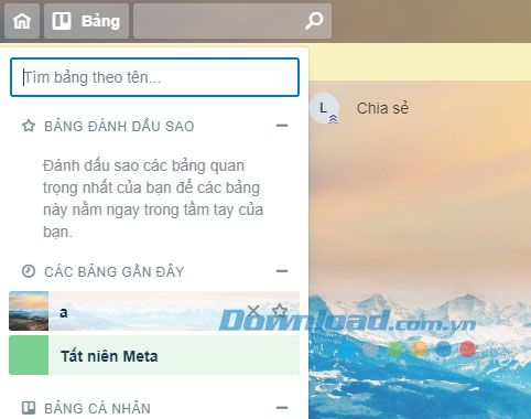 Quản lý bảng - Kế hoạch trên Trello