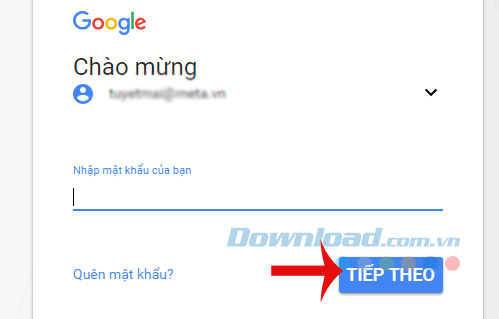 Nhập mật khẩu của tài khoản YouTube