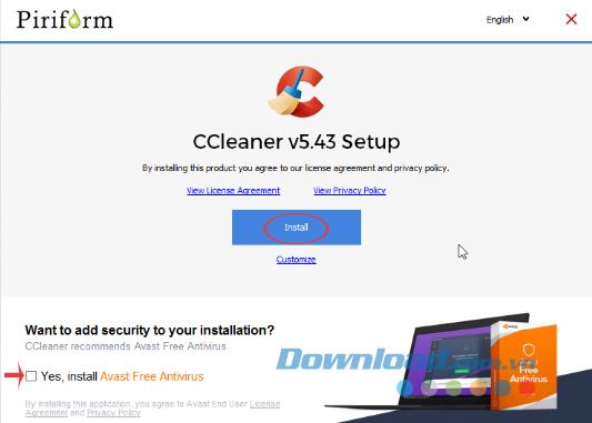 Cài đặt CCleaner