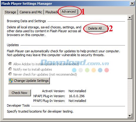 Hướng dẫn làm sạch bộ nhớ Flash Player trên máy tính