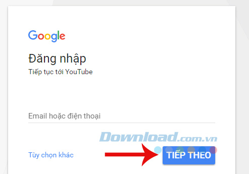 Đăng nhập vào tài khoản YouTube