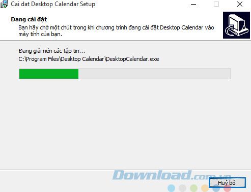 Quá trình cài đặt DesktopCalendar
