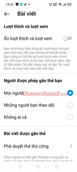 Ẩn số lượt thích trên Instagram