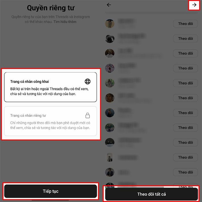 Tùy chỉnh quyền riêng tư trong Threads