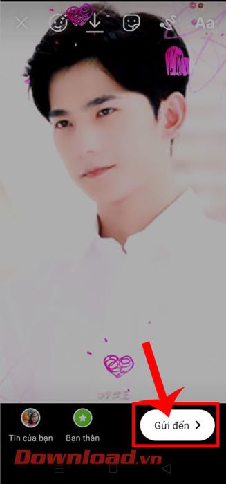 Chạm vào nút Gửi