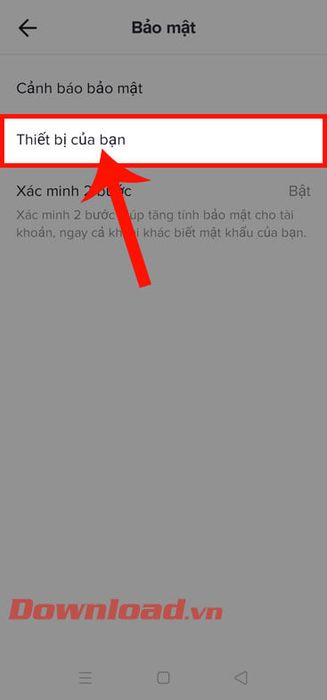 Chạm vào mục Thiết bị của bạn 