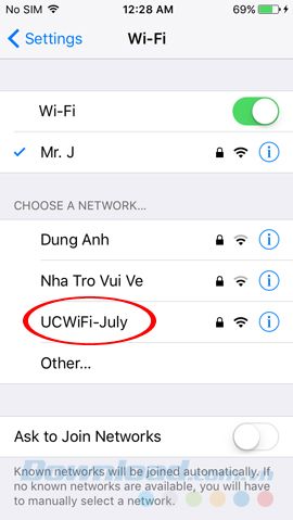 Kết nối Wifi trên điện thoại