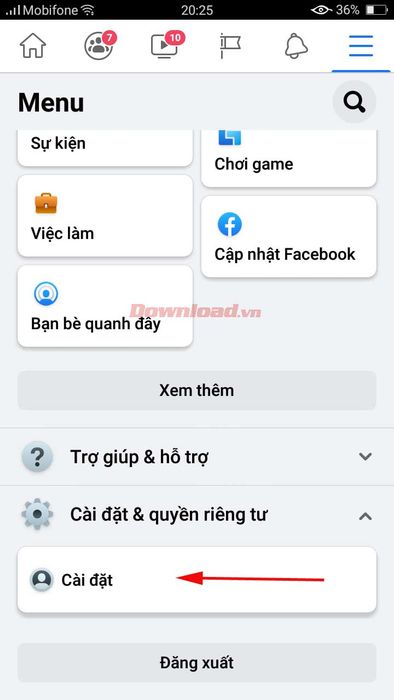 Thiết lập Facebook