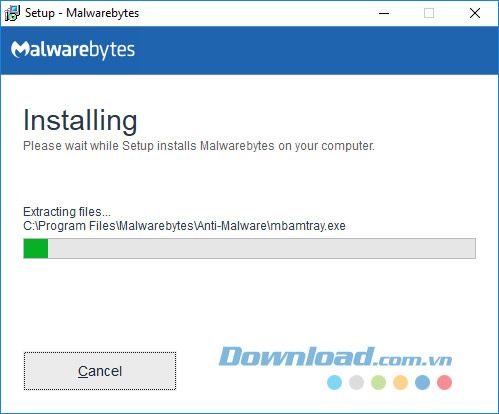 Quá trình cài đặt Malwarebytes Anti-Malware