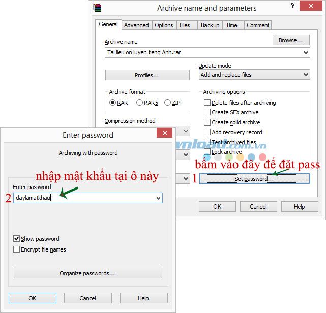 Bảo mật file nén bằng cách đặt mật khẩu