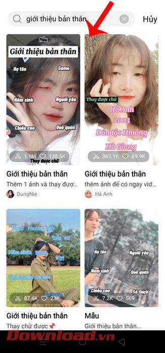 Chọn mẫu video tự giới thiệu bản thân