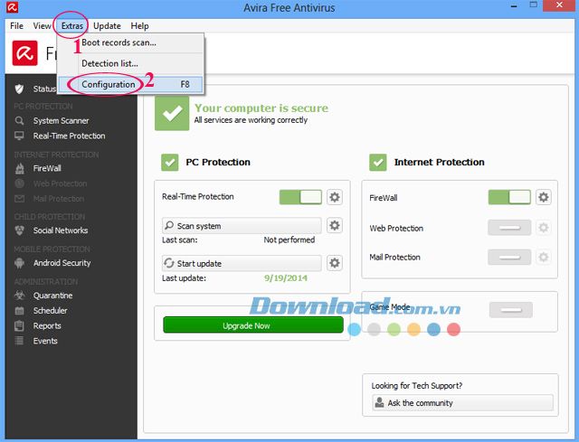 Hướng dẫn cài đặt và sử dụng Avira Free AntiVirus để diệt Virus