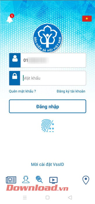 Đăng nhập vào VssID