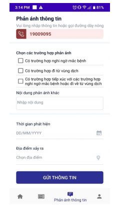 Báo cáo thông tin về dịch bệnh