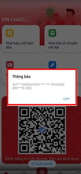 Dữ liệu cá nhân sẽ không được hiển thị khi quét mã QR