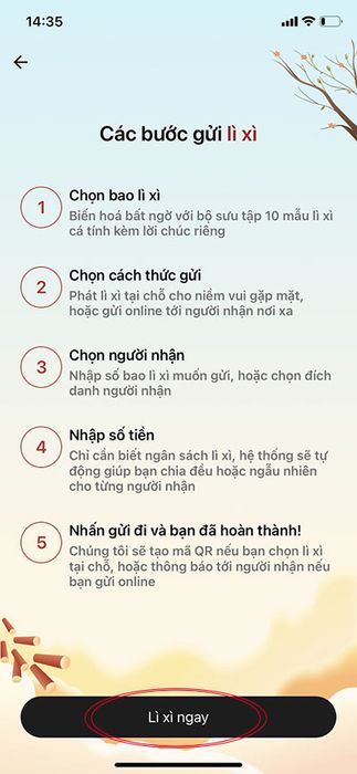 Hướng dẫn lì xì trên app Techcombank: 3*414982