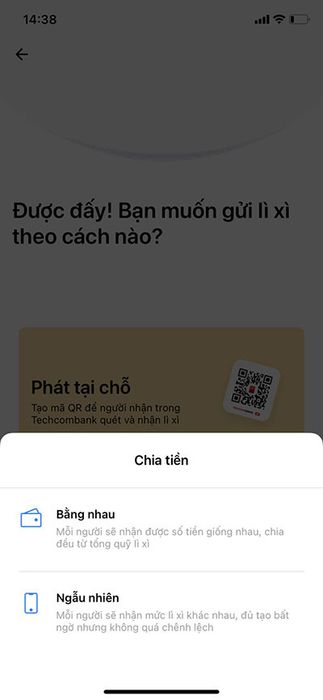 Hướng dẫn lì xì trên app Techcombank: 5414973