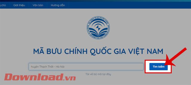 Nhấp chuột vào nút Tìm kiếm