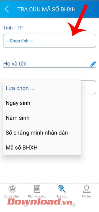 Nhập thông tin cá nhân