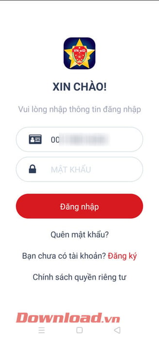 Đăng nhập bằng mật khẩu mới