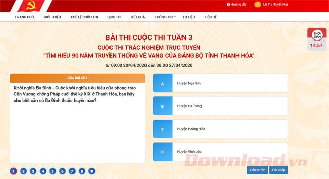 Tiếp tục làm bài thi tuần 3