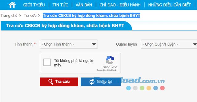 Tìm kiếm CSKCB ký hợp đồng khám, chữa bệnh BHYT