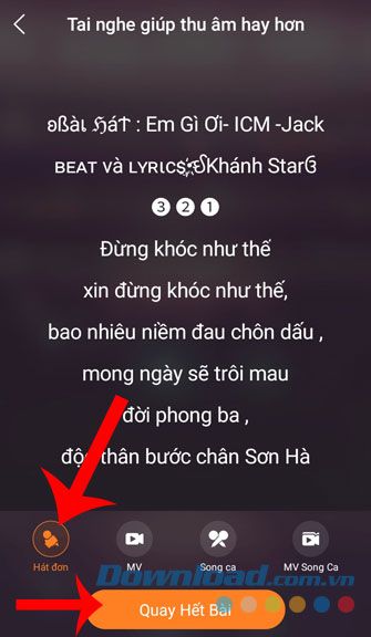 Chọn kiểu biểu diễn và nhấn nút Ghi lại toàn bài