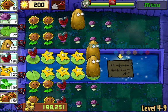 Bí kíp vượt qua tất cả các cấp độ trong trò chơi Plants vs. Zombies