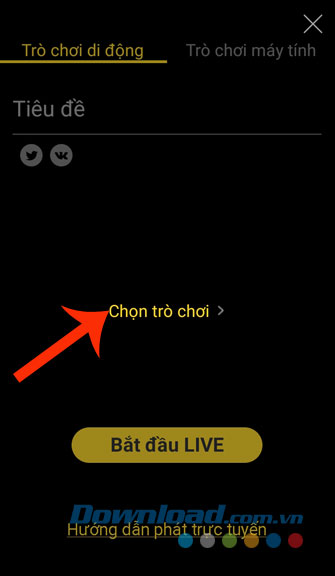 Chọn trò chơi