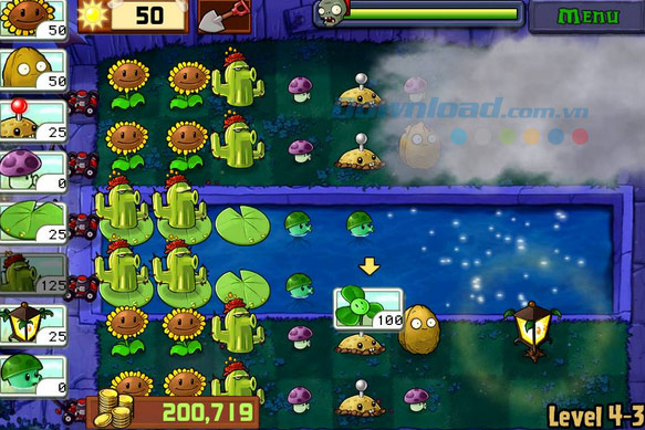 Bí kíp vượt qua tất cả các cấp độ trong trò chơi Plants vs. Zombies