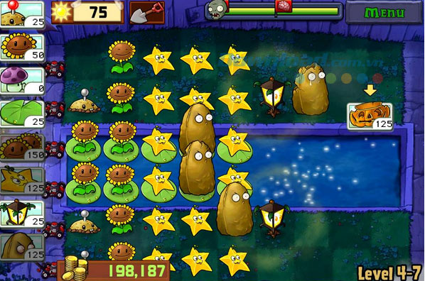 Bí kíp vượt qua tất cả các cấp độ trong trò chơi Plants vs. Zombies