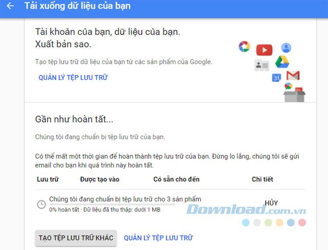 Chờ file được tải