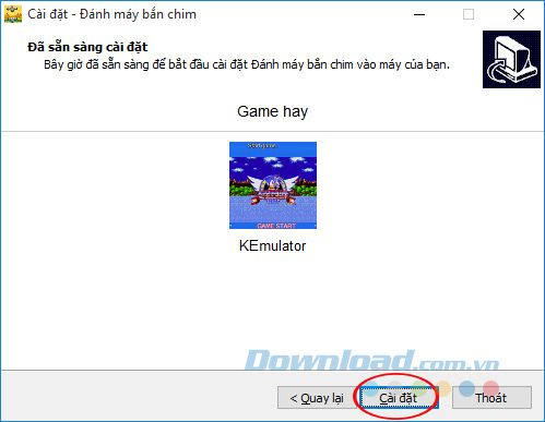 Cài đặt Game Đánh Máy Bắn Chim