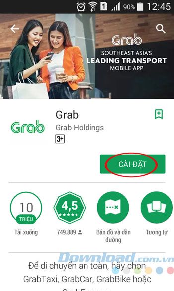 Tải và cài đặt Grab