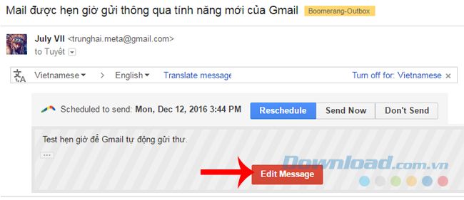 Chỉnh sửa email