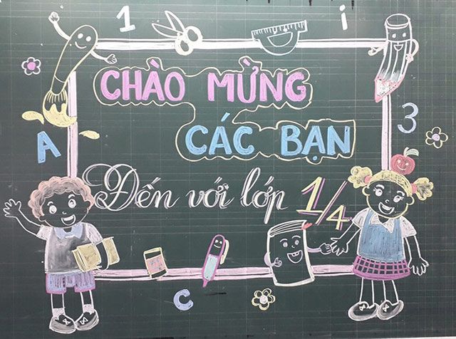 Trang trí bảng chào đón học sinh lớp một