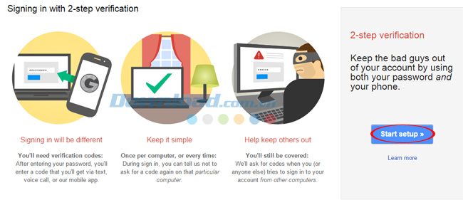 Cách kích hoạt bảo mật 2 bước cho Google Mail