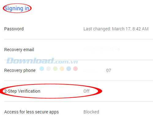 Cách kích hoạt bảo mật 2 bước cho Google Mail