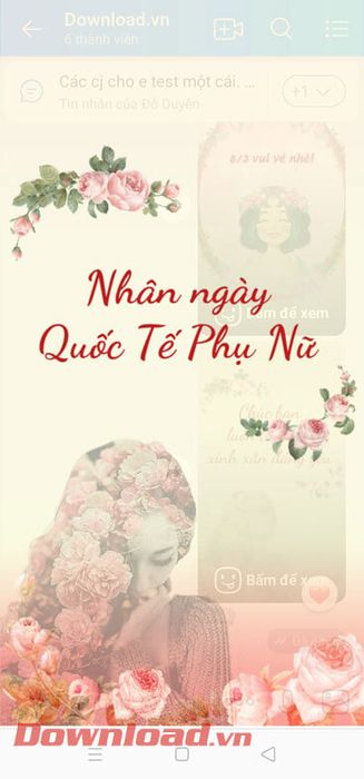 Hiệu ứng của sticker 8/3