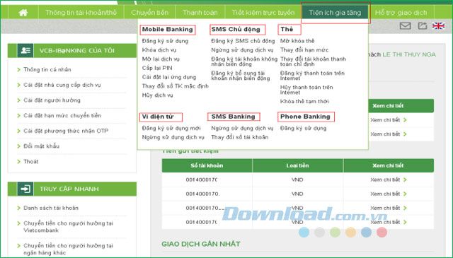 Đăng ký các dịch vụ gia tăng