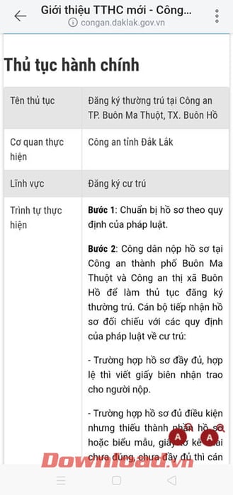 Hướng dẫn về thủ tục đăng ký cư trú