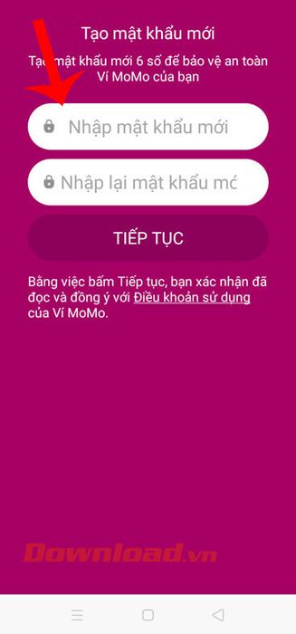 Đặt lại mật khẩu mới