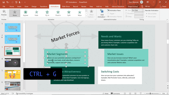 Gom nhóm các phần tử muốn hiện lên cùng nhau trong slide PowerPoint