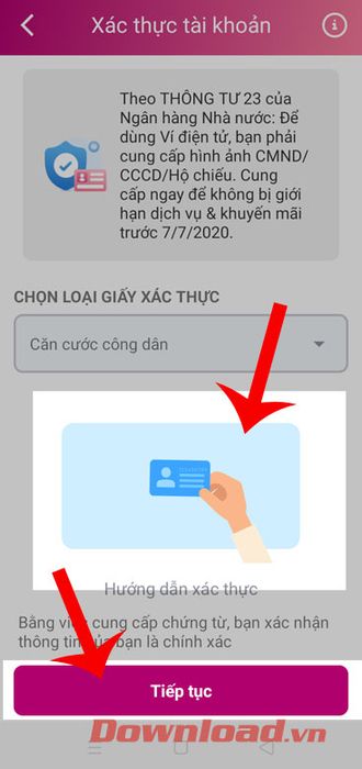 Chụp ảnh CMTND hoặc thẻ CCCD