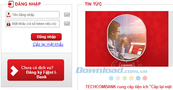 Kiểm tra số dư tài khoản Techcombank qua Internet Banking