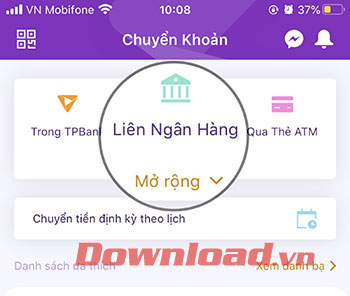 Chuyển tiền 24/7 tại TP Bank